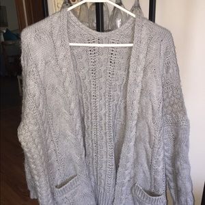 Grey Knitted Cardigan (With Pockets)